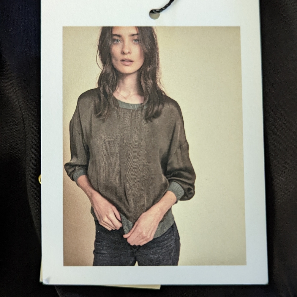 NWOT-Shay Drop Shoulder Sweatshirt, Satin, black, Nation LTD, women's X …